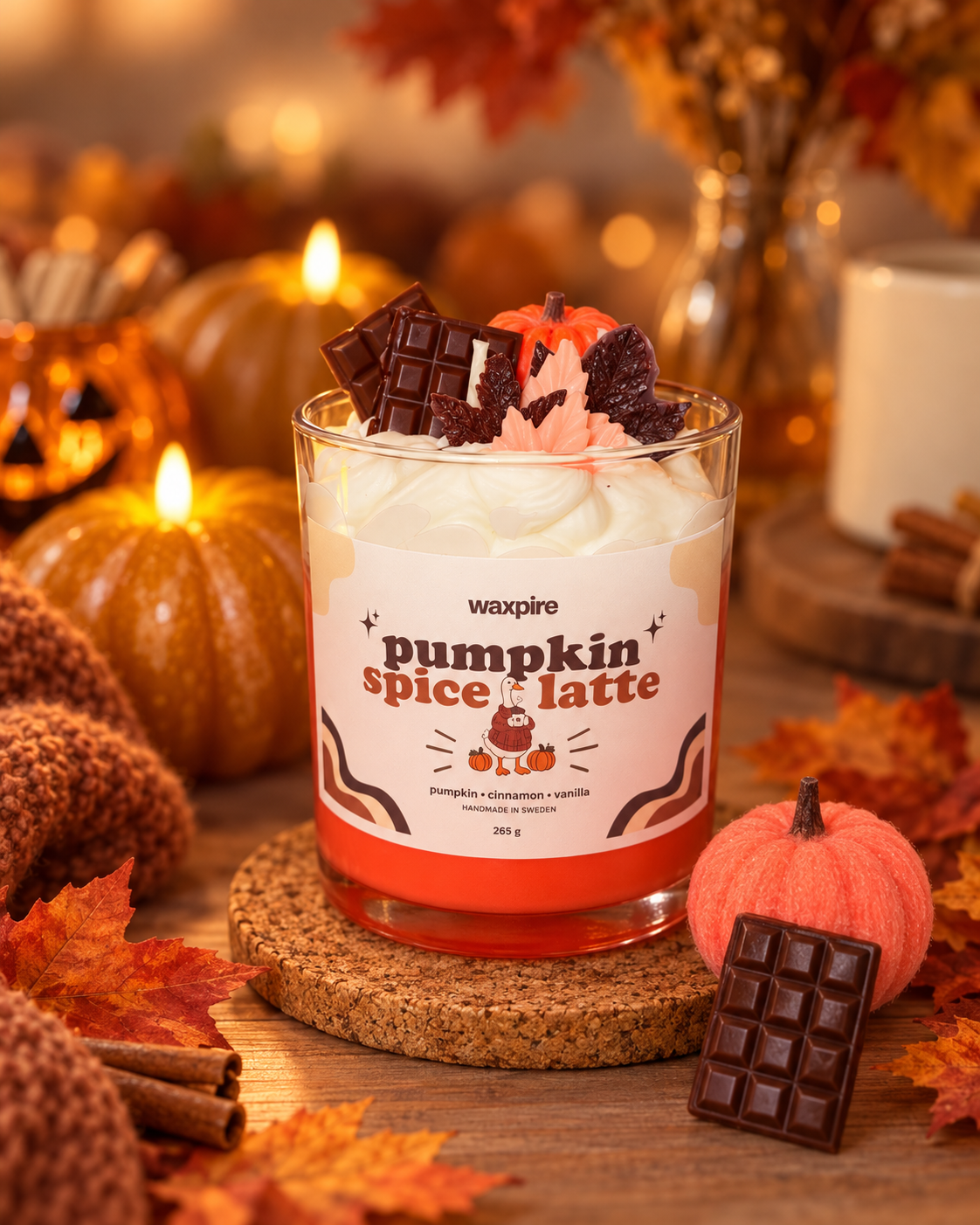 pumpkin spice latte candle